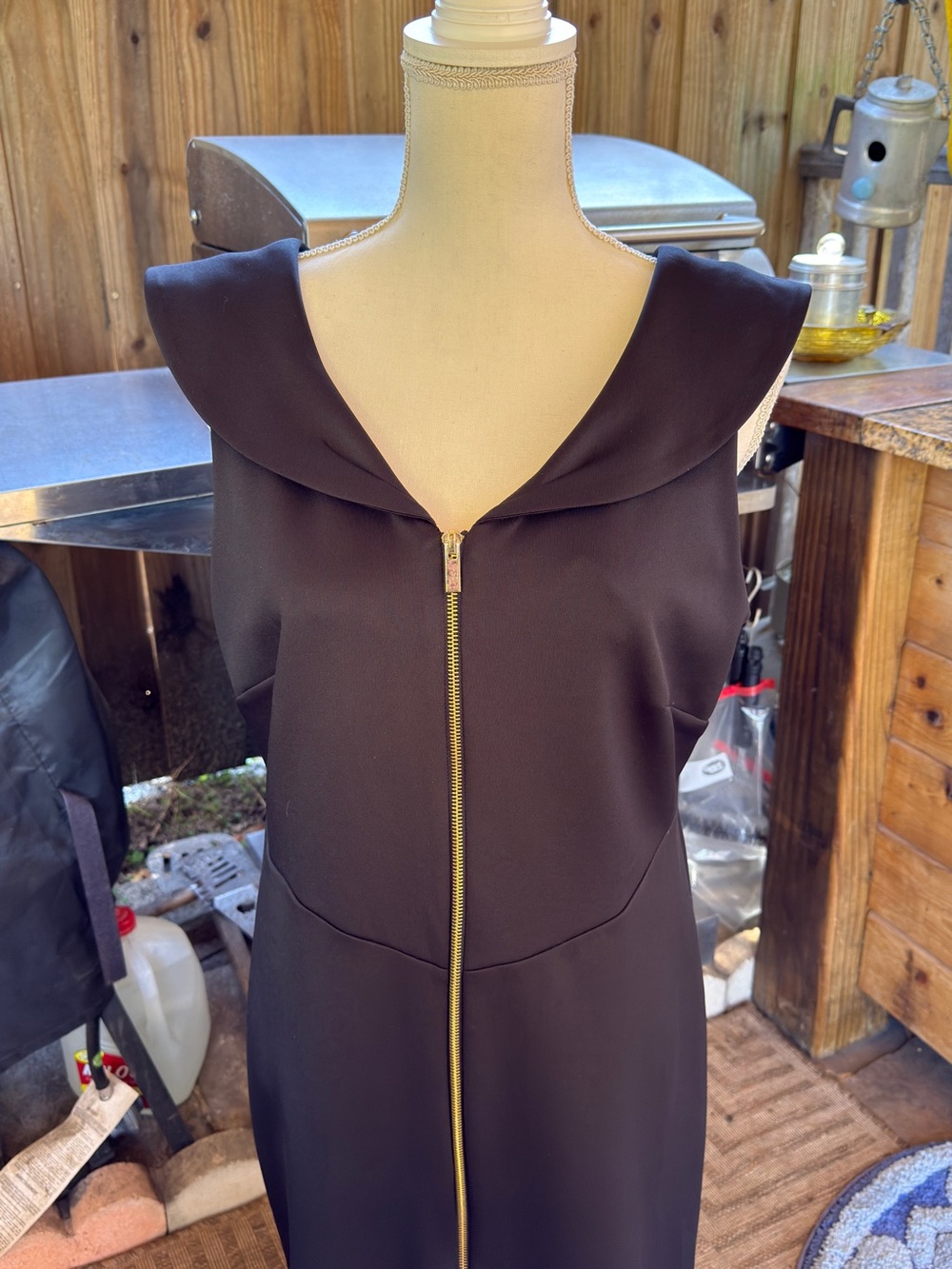 Ryan Michelle Black‎ Zip Front Midi Dress XL